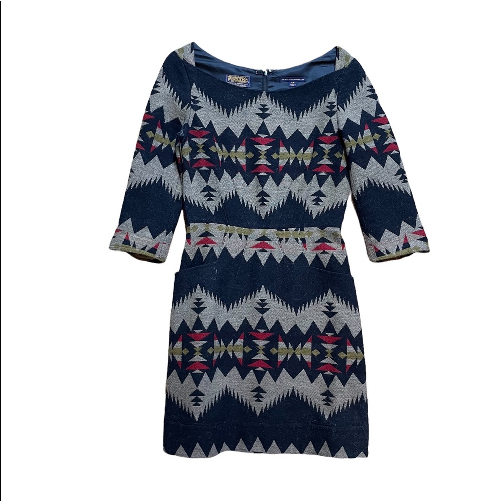 Pendleton | Wool Three Quarter Sleeve Cocktail Mini Dress